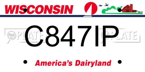 C847IP Wisconsin License Plate