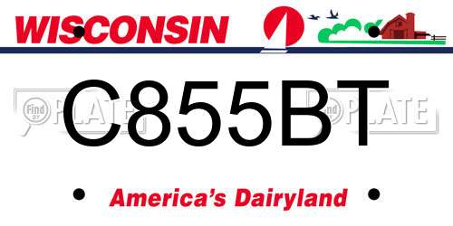 C855BT Wisconsin License Plate