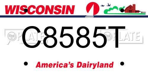 C8585T Wisconsin License Plate