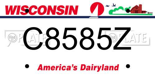 C8585Z Wisconsin License Plate