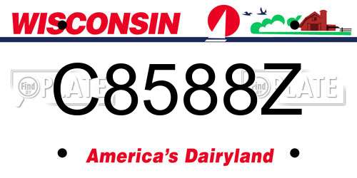 C8588Z Wisconsin License Plate