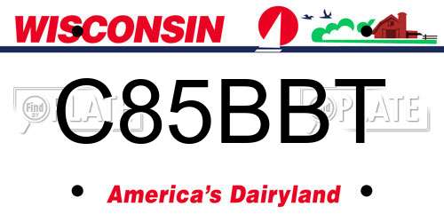 C85BBT Wisconsin License Plate