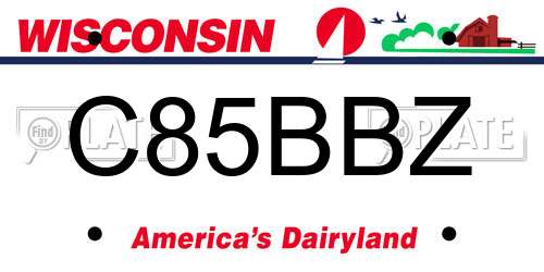 C85BBZ Wisconsin License Plate