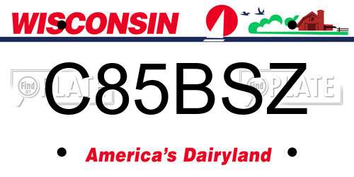 C85BSZ Wisconsin License Plate