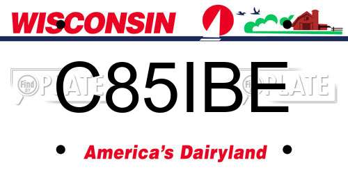 C85IBE Wisconsin License Plate