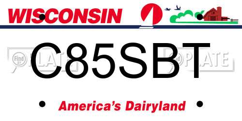 C85SBT Wisconsin License Plate