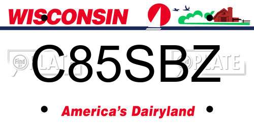 C85SBZ Wisconsin License Plate