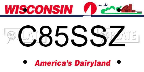 C85SSZ Wisconsin License Plate