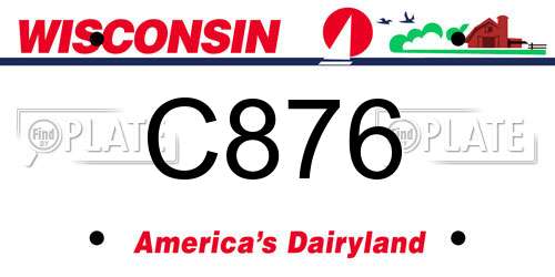 C876 Wisconsin License Plate