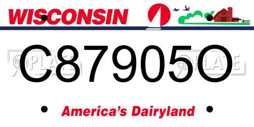 C87905O Wisconsin License Plate