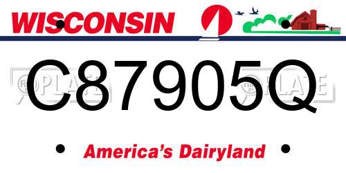 C87905Q Wisconsin License Plate