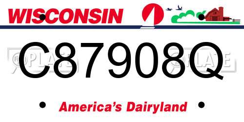 C87908Q Wisconsin License Plate