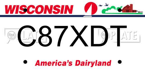 C87XDT Wisconsin License Plate