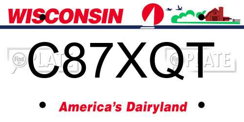 C87XQT Wisconsin License Plate