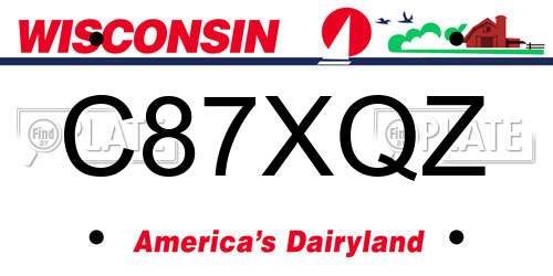 C87XQZ Wisconsin License Plate