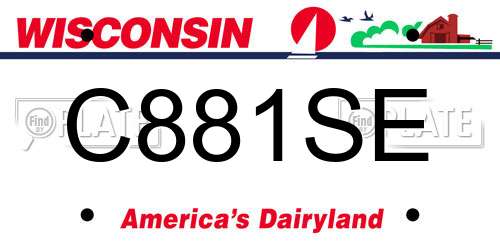 C881SE Wisconsin License Plate