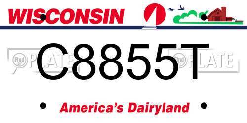 C8855T Wisconsin License Plate