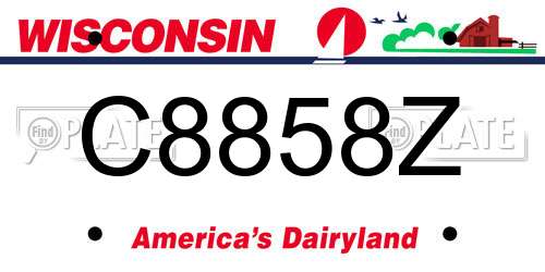C8858Z Wisconsin License Plate