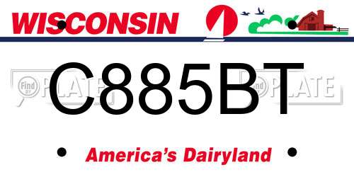 C885BT Wisconsin License Plate