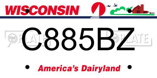 C885BZ Wisconsin License Plate