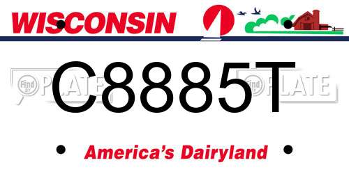 C8885T Wisconsin License Plate