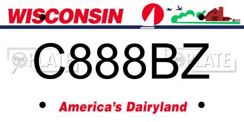 C888BZ Wisconsin License Plate