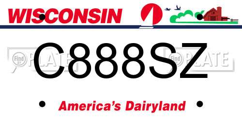 C888SZ Wisconsin License Plate