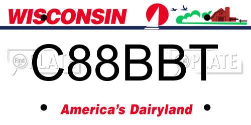 C88BBT Wisconsin License Plate