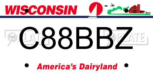 C88BBZ Wisconsin License Plate