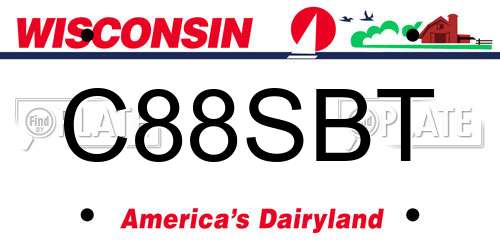 C88SBT Wisconsin License Plate