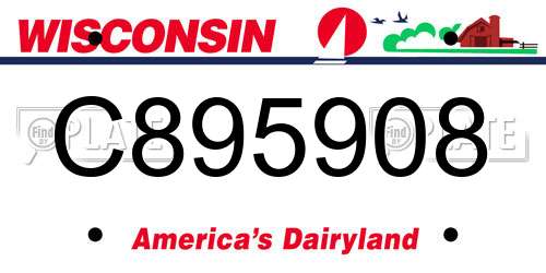 C895908 Wisconsin License Plate