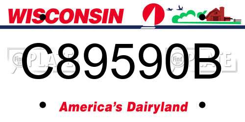 C89590B Wisconsin License Plate