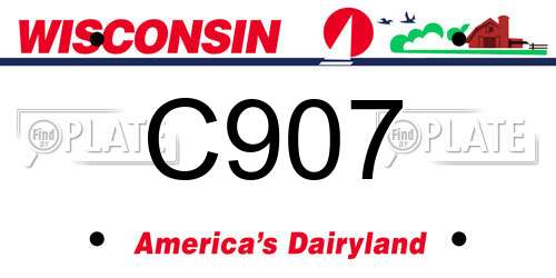 C907 Wisconsin License Plate