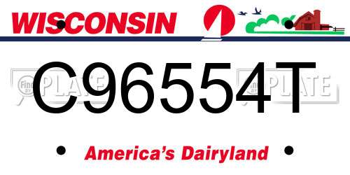 C96554T Wisconsin License Plate