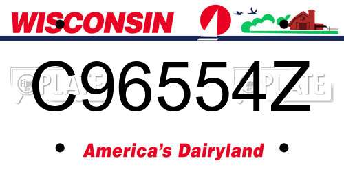 C96554Z Wisconsin License Plate