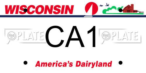 CA1 Wisconsin License Plate
