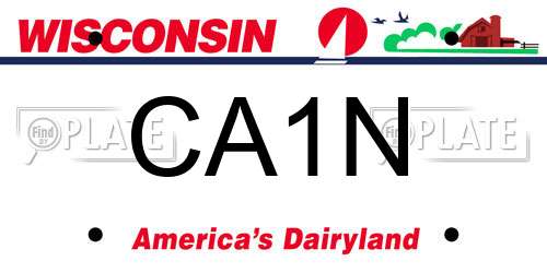 CA1N Wisconsin License Plate