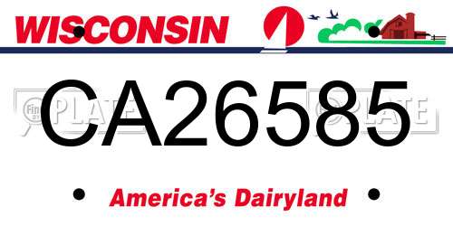 CA26585 Wisconsin License Plate