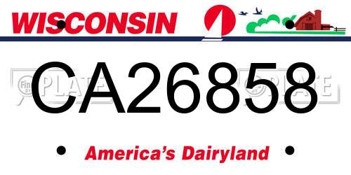 CA26858 Wisconsin License Plate