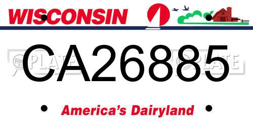 CA26885 Wisconsin License Plate