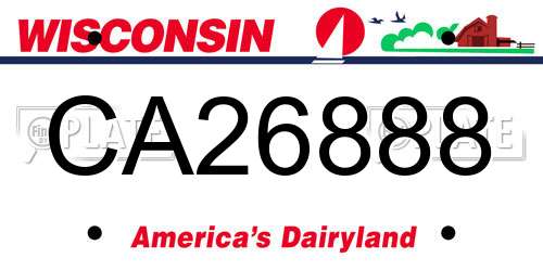 CA26888 Wisconsin License Plate