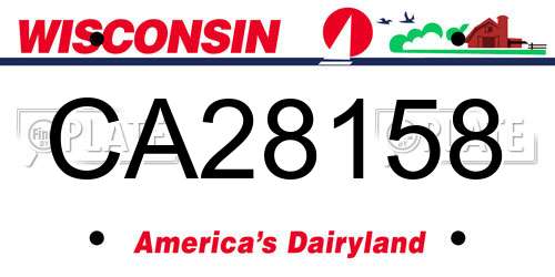 CA28158 Wisconsin License Plate