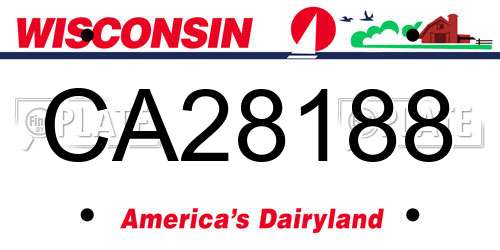 CA28188 Wisconsin License Plate