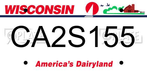 CA2S155 Wisconsin License Plate