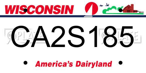 CA2S185 Wisconsin License Plate