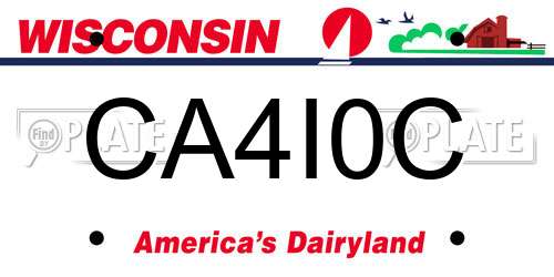 CA4I0C Wisconsin License Plate