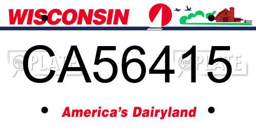 CA56415 Wisconsin License Plate