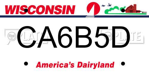 CA6B5D Wisconsin License Plate