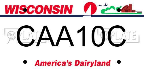 CAA10C Wisconsin License Plate
