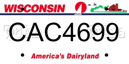 CAC4699 Wisconsin License Plate